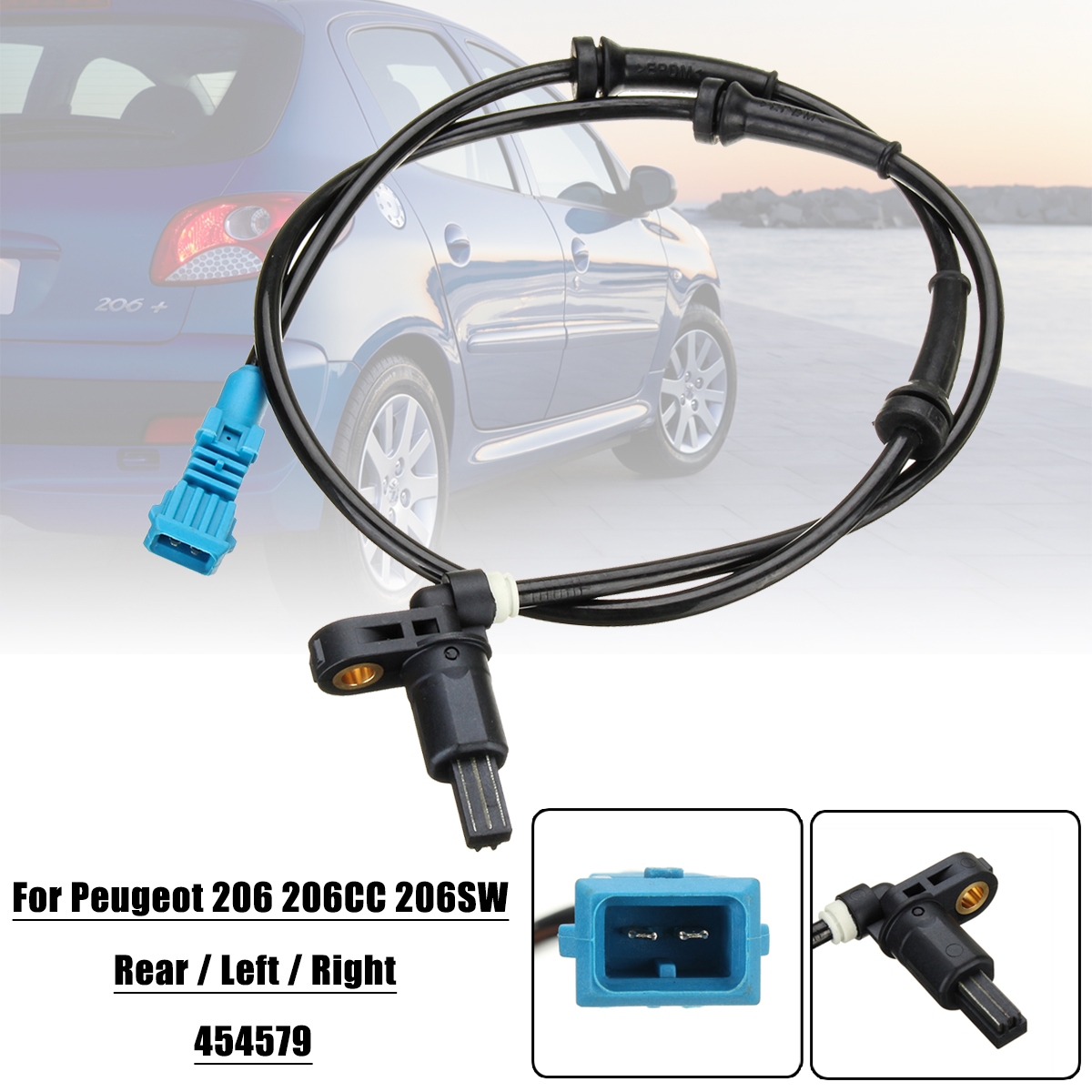 Car-ABS-Wheel-Speed-Sensor-Rear-Left-amp-Right-for-Peugeot-206-206CC-206SW-454579-1284699