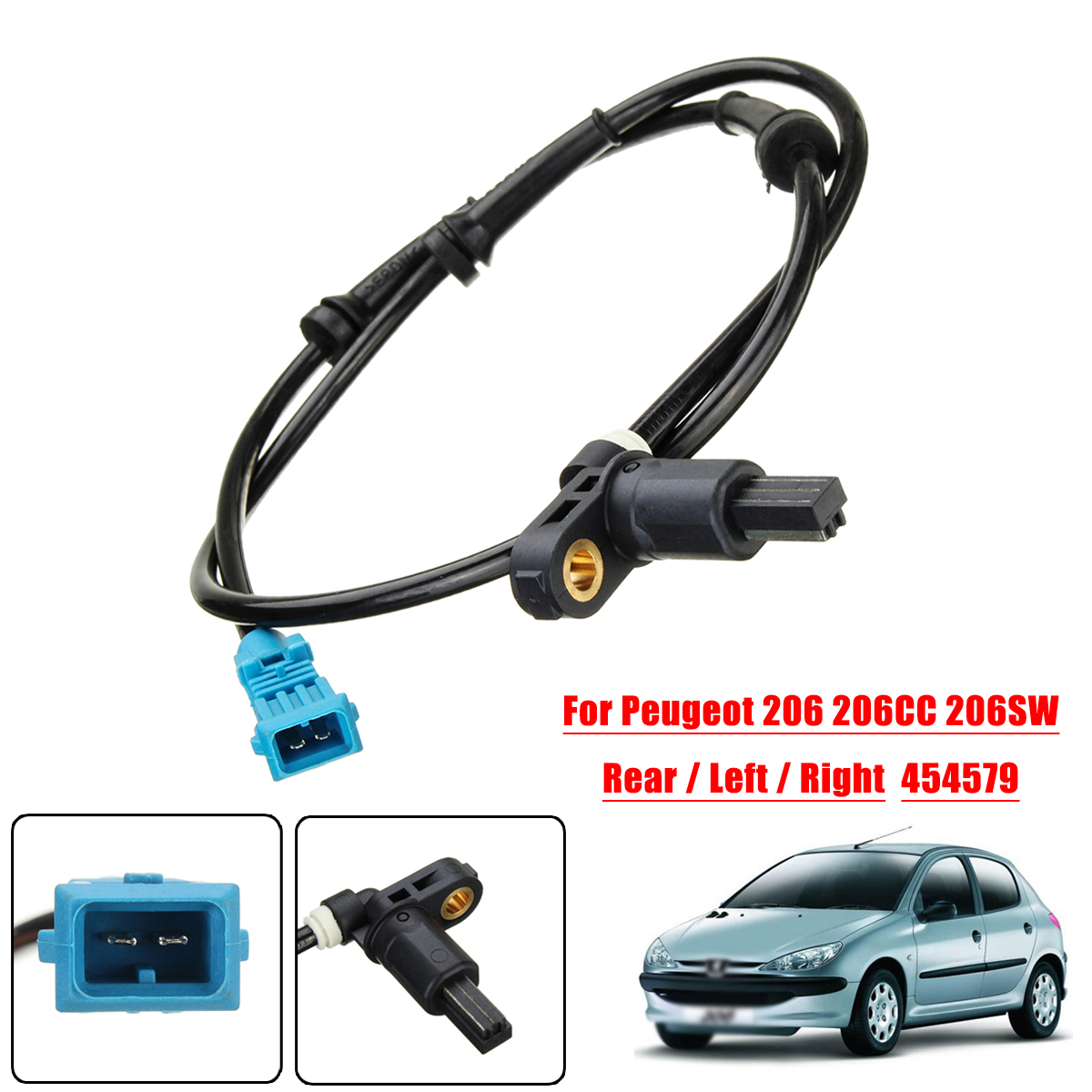 Car-ABS-Wheel-Speed-Sensor-Rear-Left-amp-Right-for-Peugeot-206-206CC-206SW-454579-1284699