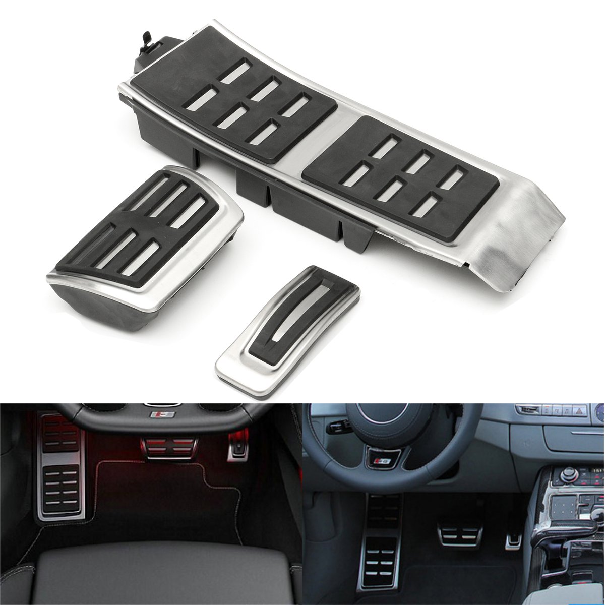 Gas-Fuel-Brake-Footrest-Pedal-Cap-For-Audi-A4-S4-B8-S4-RS4-Q5-A5-RS5-8T-8R-09-15-1165384