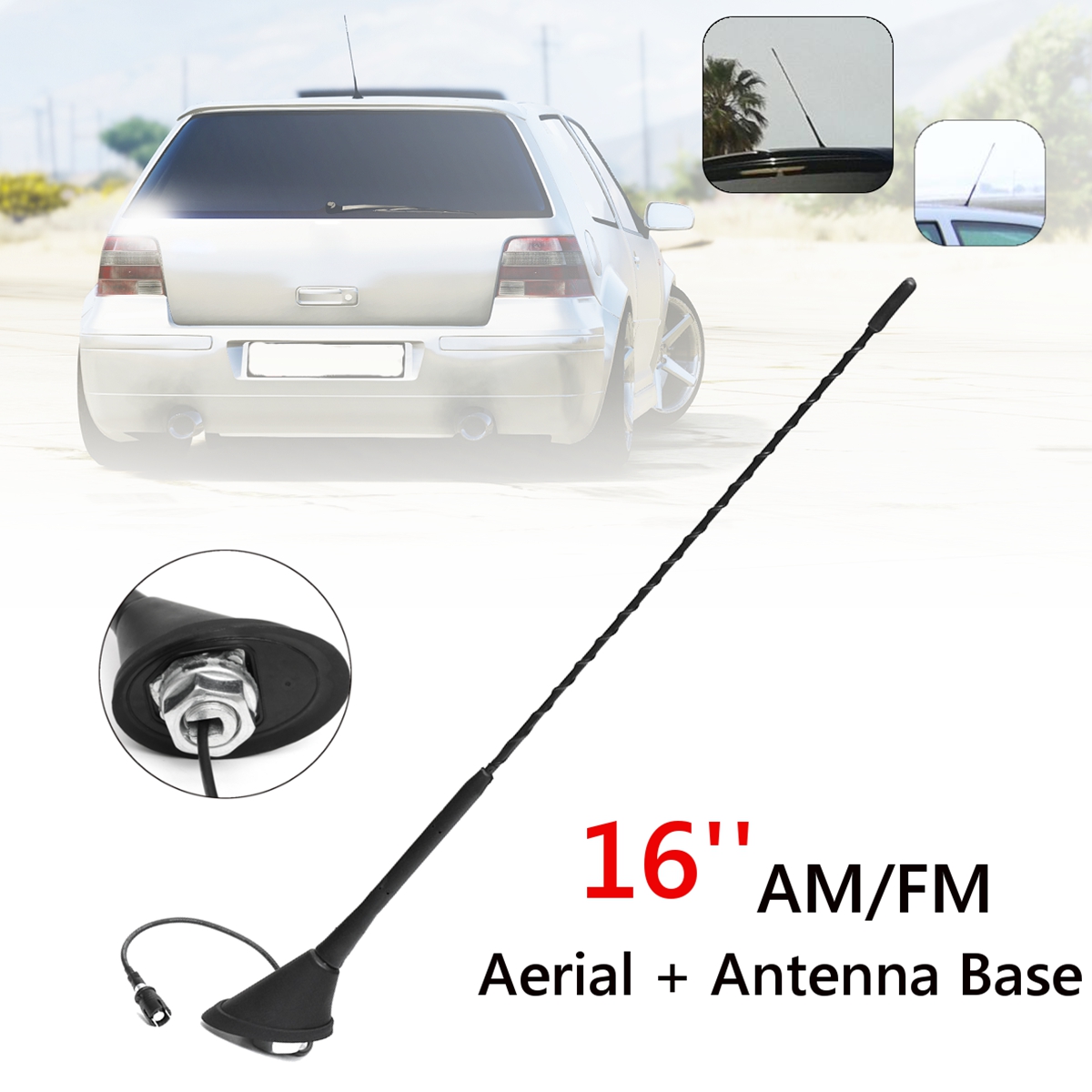 16-Inch-Radio-AMFM-Aerial-Antenna-Roof-Mast-Whip-Base-for-BMW-VW-Passat-Golf-1261520