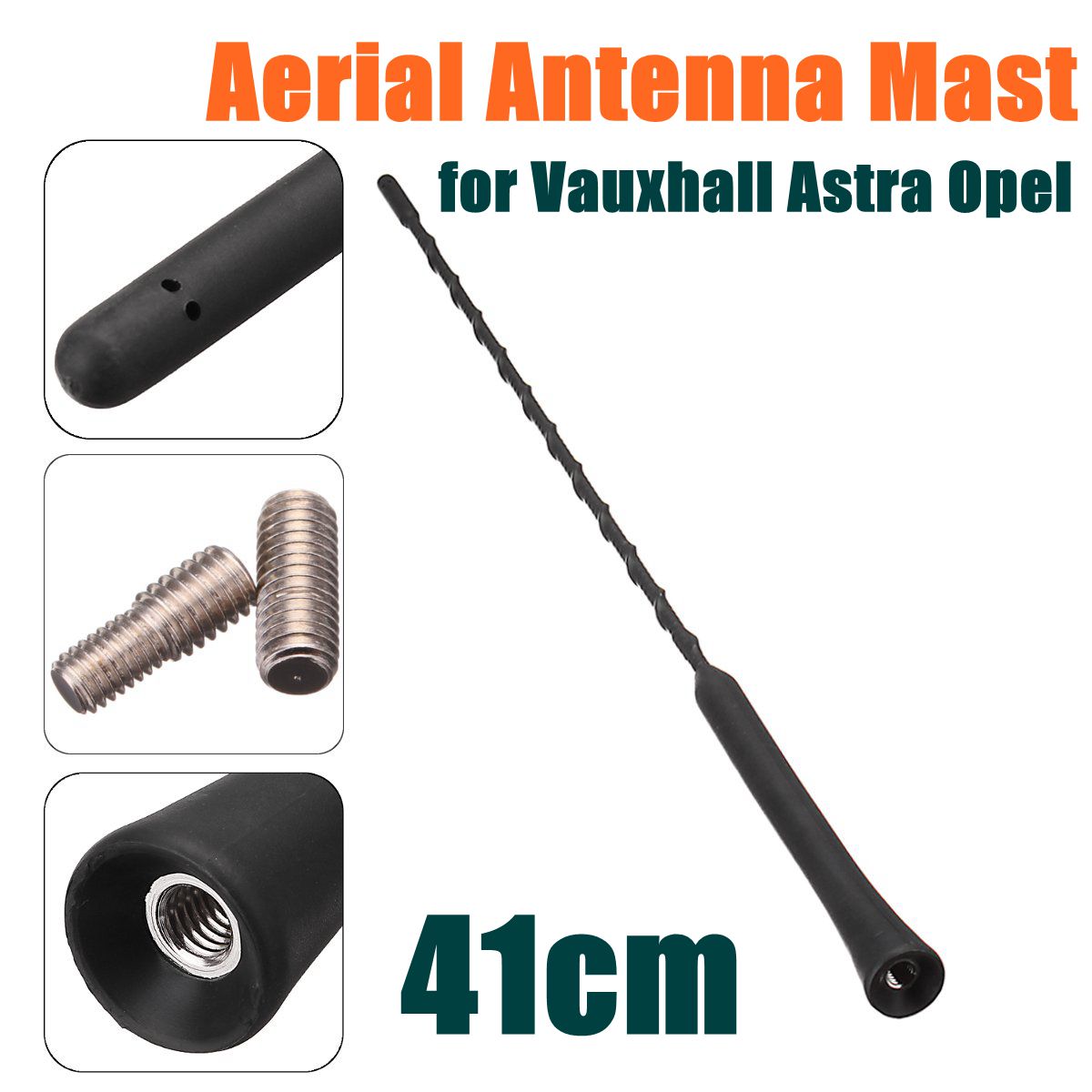 41cm-16-Roof-Aerial-Antenna-Mast-w-Adapters-Replace-For-Vauxhall-Astra-Opel-1295363