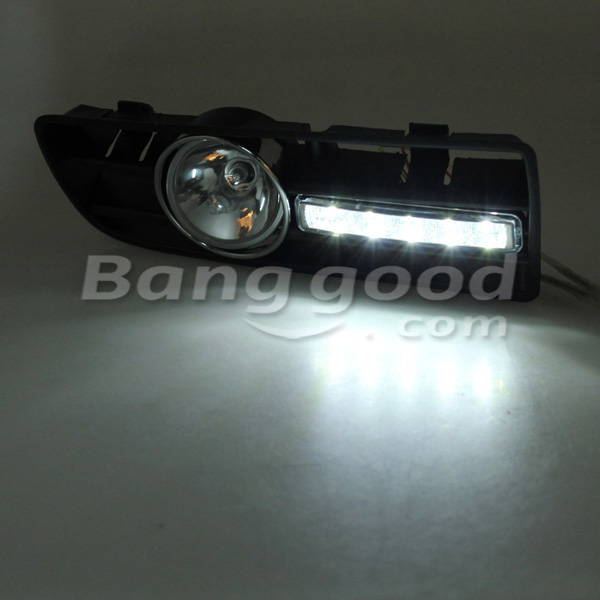 Bumper-Grille-Grill-Driving-LED-Fog-Lights-For-97-06-VW-GOLF-4-MK4-IV-61018