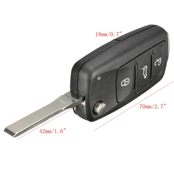 3-Button-Remote-Key-FOB-Shell-CaseUncut-Blade-For-VW-POlO-969969