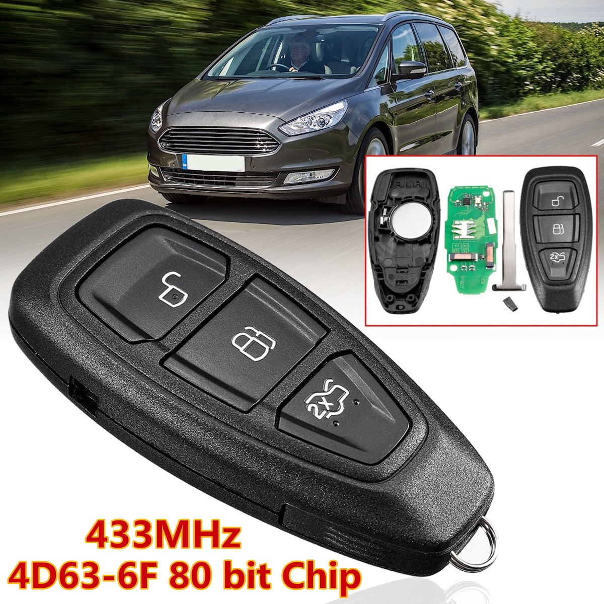 3-Buttons-Remote-Key-Fob-433MHz-Replacement-for-Ford-B-Max-C-Max-KR55WK48801-1343948