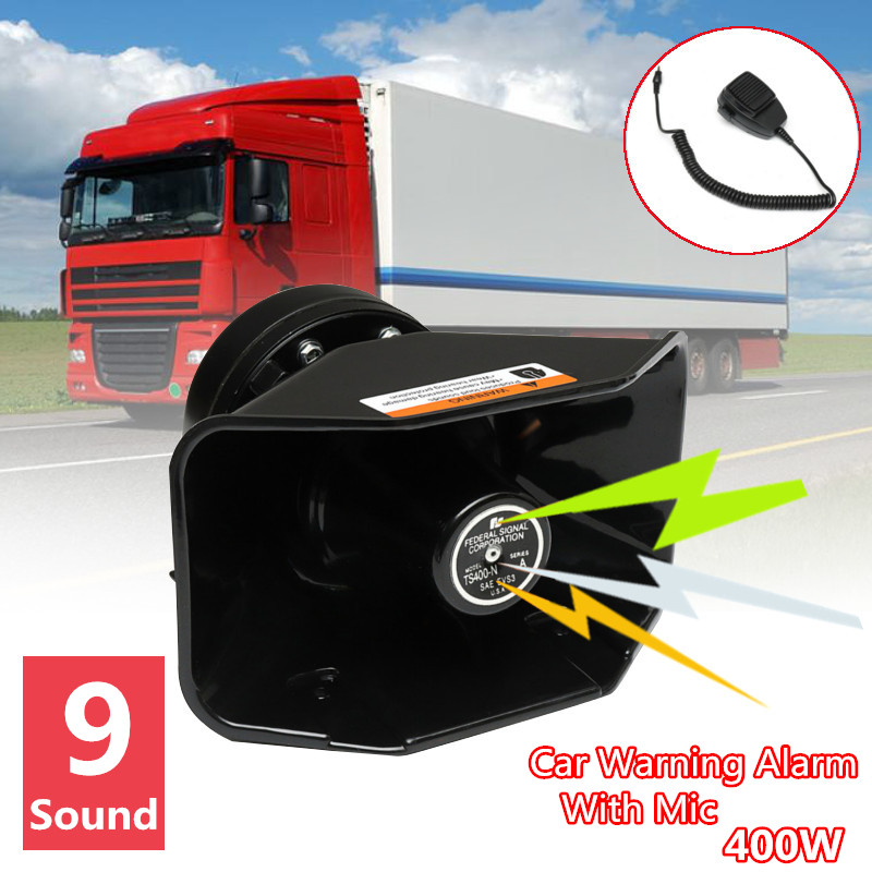 12V-400W-Loud-Car-Warning-Alarm-Police-Siren-Horn-PA-Speaker-MIC-System-1353097