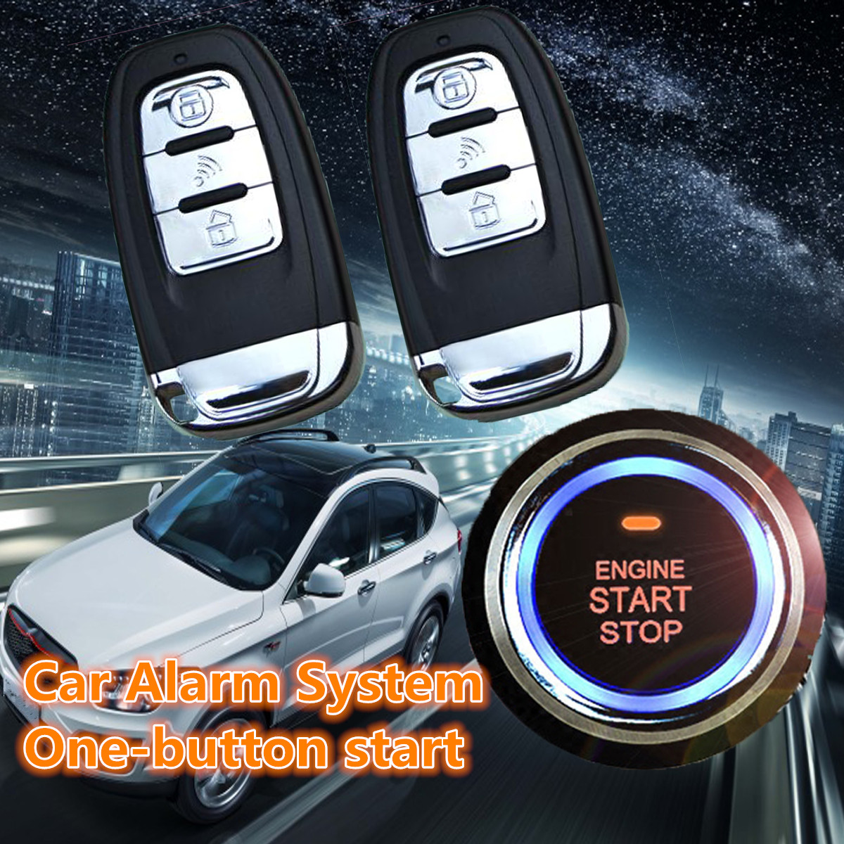 8Pcs-Car-Alarm-Start-Engine-System-PKE-Keyless-Entry-Remote-Start-amp-Push-Button-1124567