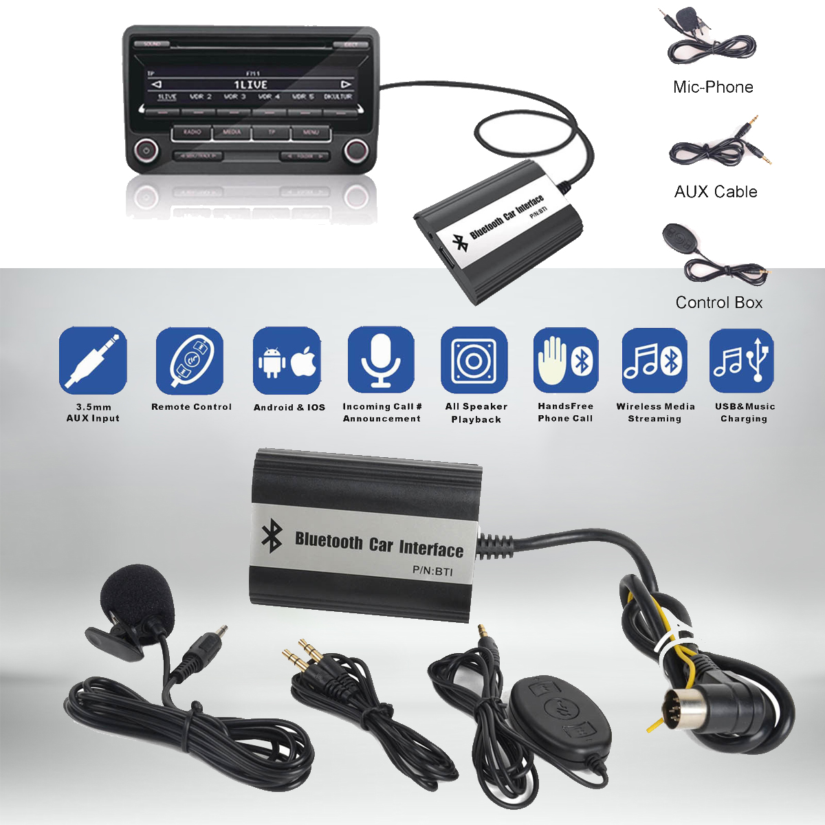 1-Set-Auto-Bluetooth-Kits-Hands-free-AUX-Adapter-Interface-For-Volvo-Hu-1175749