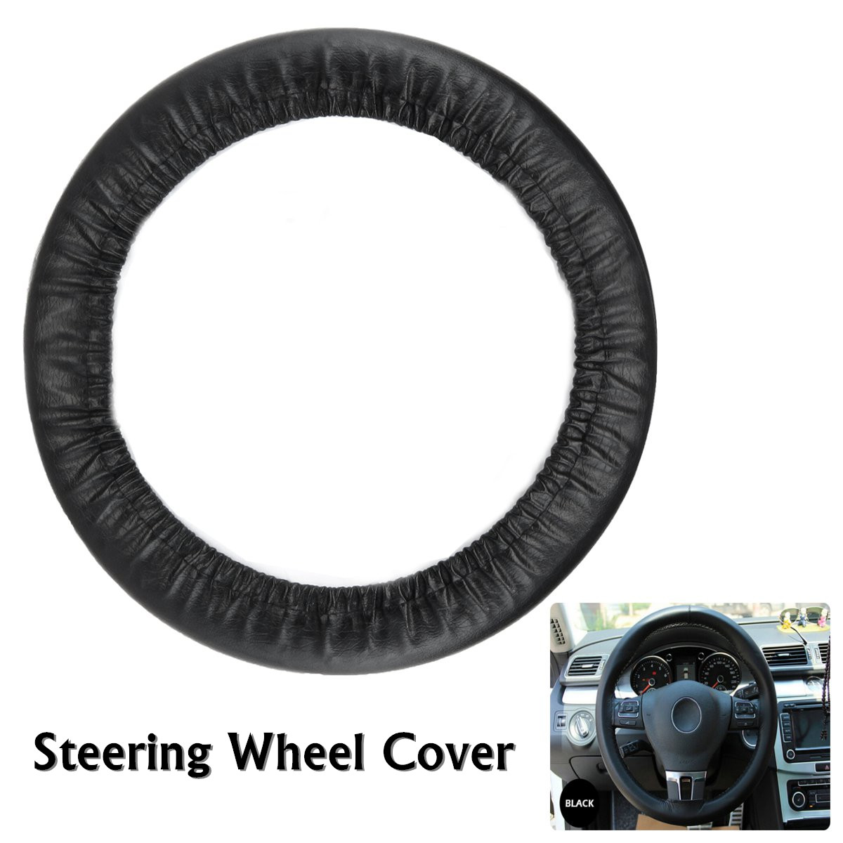30-to-45cm-Universal-Steering-Wheel-Soft-Grip-Car-Cover-Glove-Protect-Black-1426619