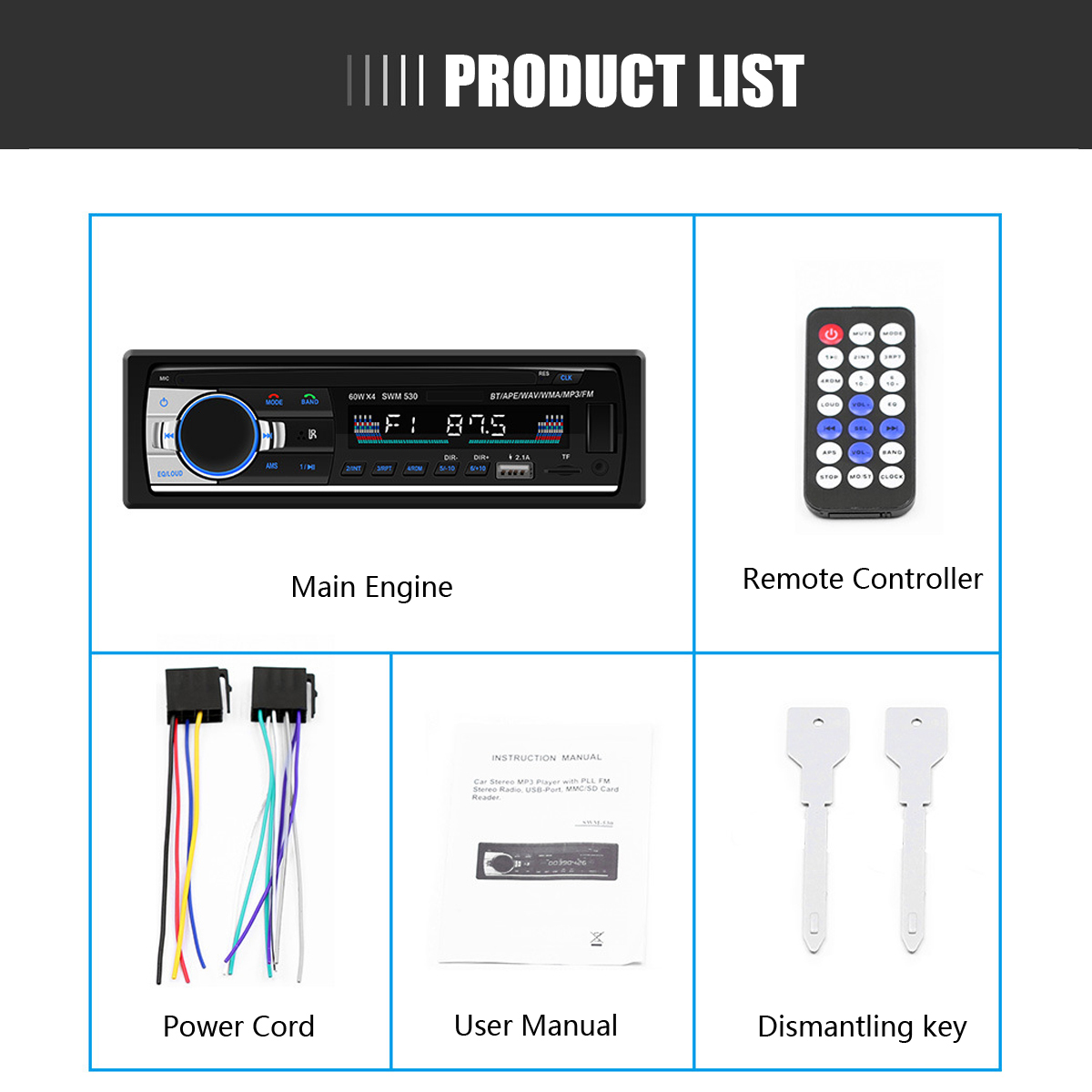 SWM-530-Remote-Control-bluetooth-Handsfree-Car-Radio-MP3-Player-1463007