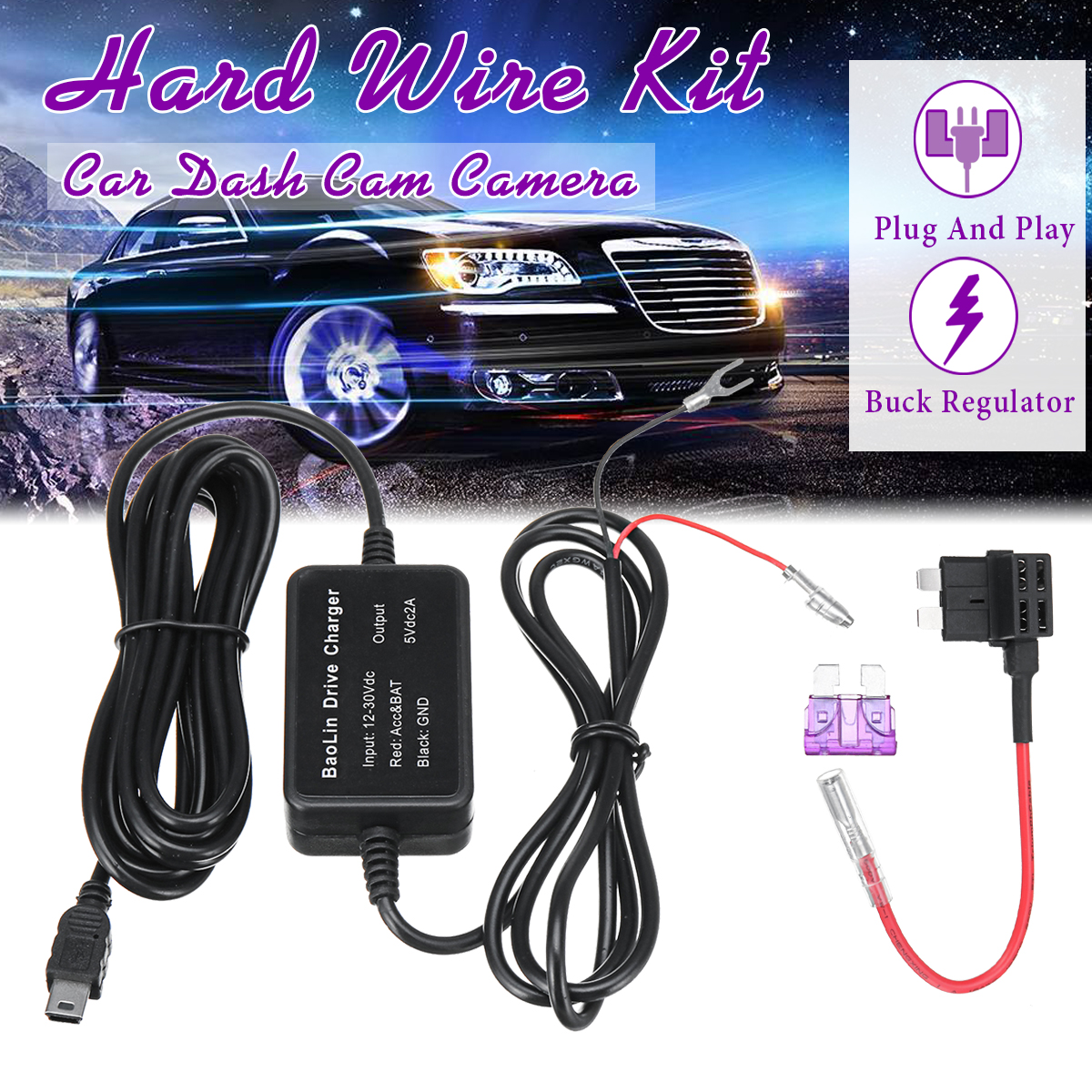 12V-24V-Driving-Recorder-Harness-For-Nextbases-Car-Camera-Hard-Wire-Kit-Car-DVR-1392011
