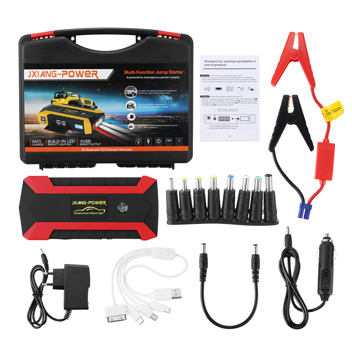 16000mAh-12V-4-USB-Car-Jump-Starter-Pack-Booster-Charger-Battery-Power-Bank-Kit-1260474