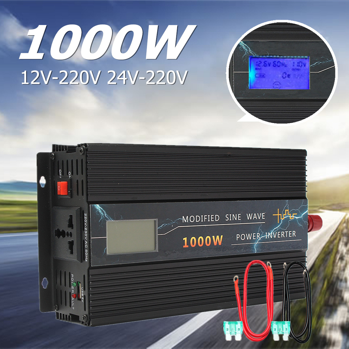1000W-Car-Modified-Sine-Wave-Power-Inverter-Converter-DC-12V24V-To-AC-220V-LCD-1188890