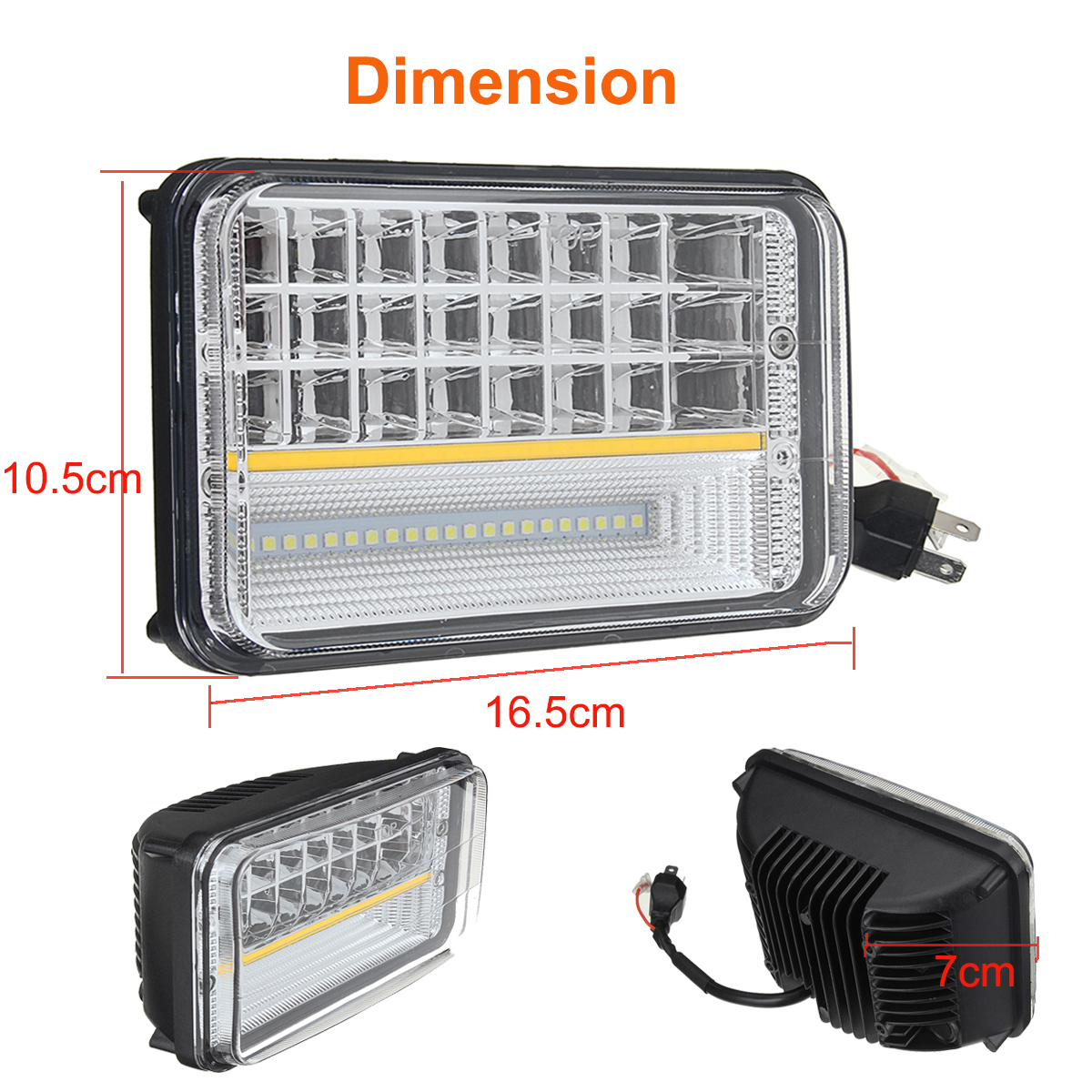 1PCS-4quotx6quot-H4-10V-30V-45W-6000K-High-Low-Beam-LED-Headlights-DRL-for-OFF-Road-Tractor-Truck-1302196