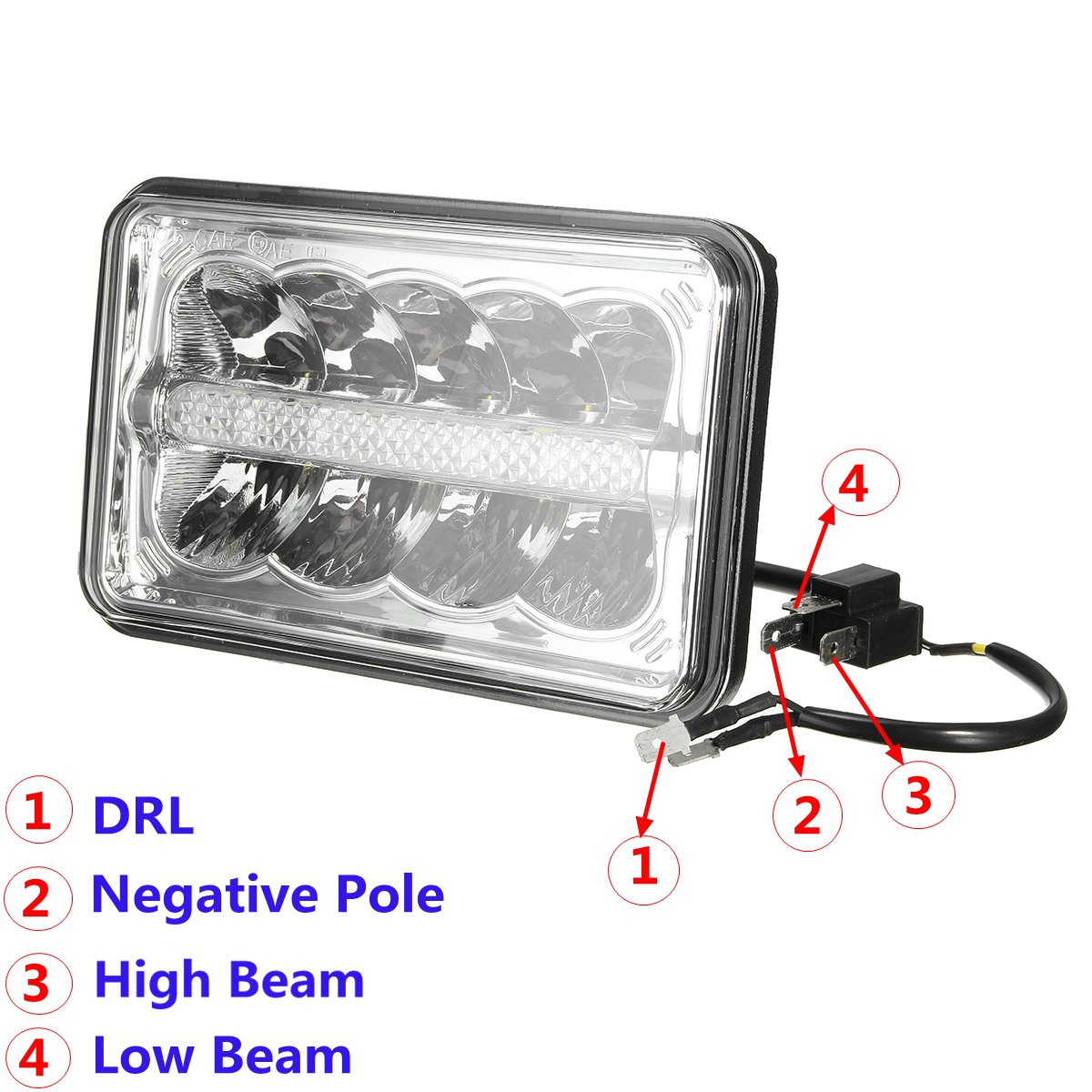 1Pcs-4X6-Inch-H4-20W-LED-Headlights-Lamp-White-WDRL-HiLo-Beam-for-Truck-Pickup-Trailer-1111379