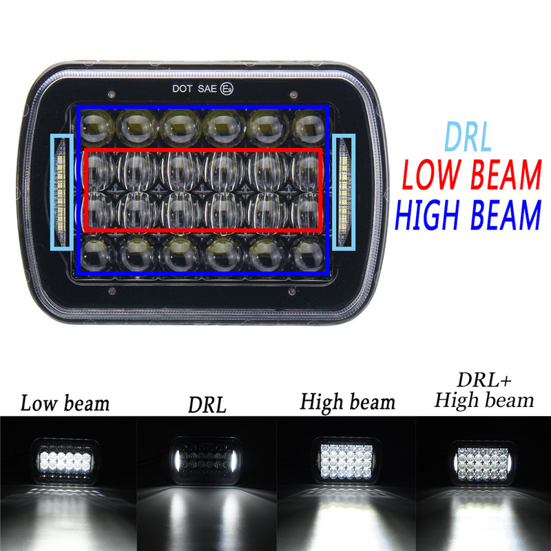 1pcs-6X7quot-5D-DC10-30V-72W-IP67-LED-Headlights-Lamp-Bulb-HiLow-Beam-DRL-for-Truck-Boat-SUV-1292516