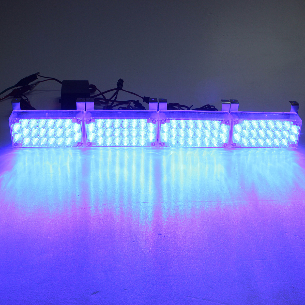 105V-135V-22-x-LED-Flash-Strobe-Car-4-Bars-Warning-Emergency-Grill-Light-Lamp-1014662