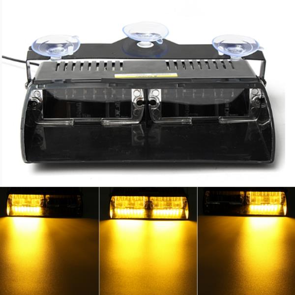 12V-16-LED-Amber-Recovery-Strobe-Warning-Lights-Magnetic-Roof-Flashing-Beacon-Car-Work-Lights-1113644