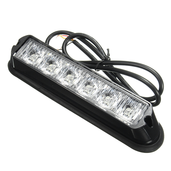 12V-Red-ampWhite-6LED-Emergency-Warning-Strobe-Flashing-Light-Bar-For-Car-SUV-1122669