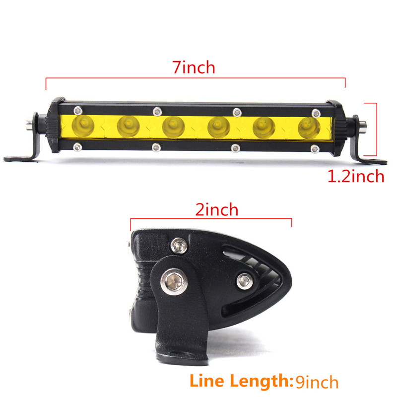 7-Inch-18W-LED-Work-Light-Bar-Spot-Beam-Driving-Lamp-Yellow-DC-12V-for-SUV-ATV-Boat-4WD-Off-Road-1375499