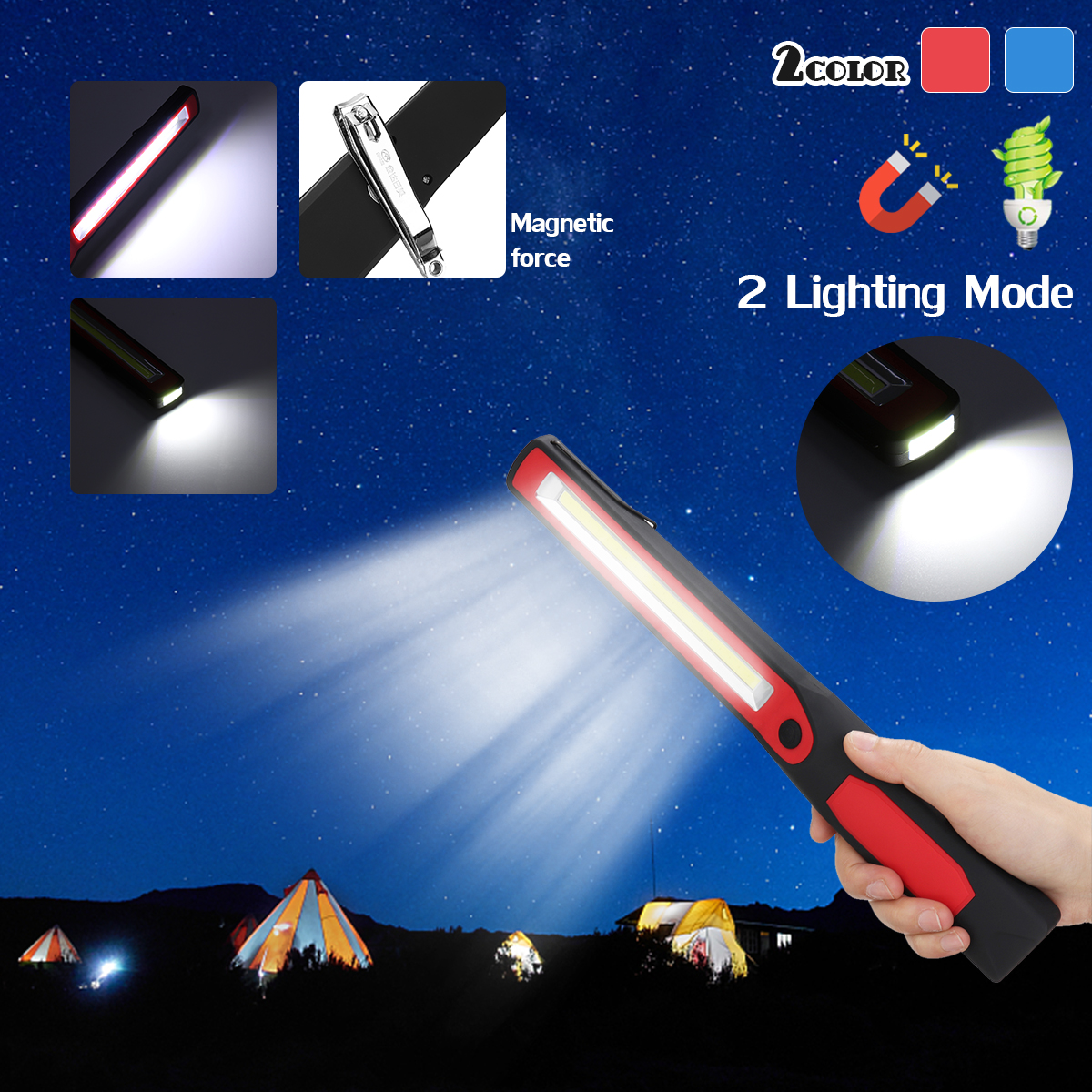 Single-Magnetic-Rechargeable-COB-LED-Camping-Light-Work-Inspection-Lamp-Hand-Torch-1289447