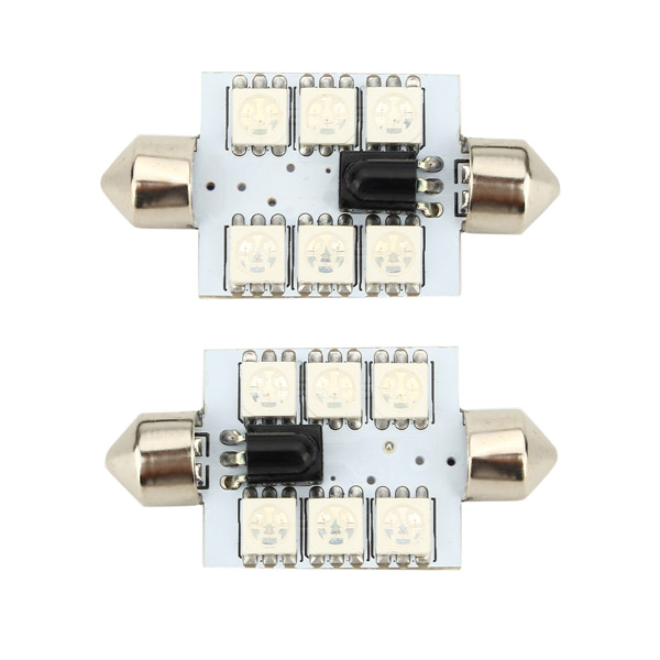 1-Pair-RGB-Remote-Control-5050-Car-LED-Light-Flash-Interior-Lamp-6SMD-41MM-1057293