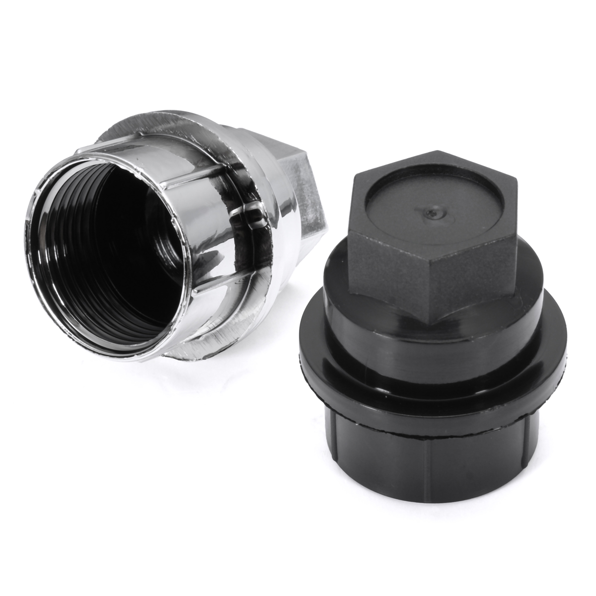 1510-X-27mm-Black-Chrome-Plastic-Wheel-Lug-Nut-Cover-Cap-1404813