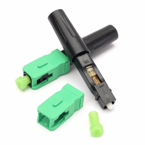 10pcs-Green-Ftth-Embedded-Quick-Connector-SCAPC-Covered-Wire-Fiber-Optic-Connector-APC-1112854