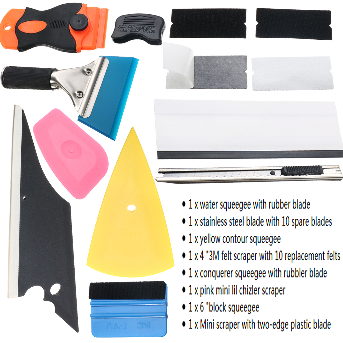 10-In-1-Window-Tint-Tools-Car-Wrapping-Application-Kit-Sticker-Vinyl-Sheet-Squeegee-1141075