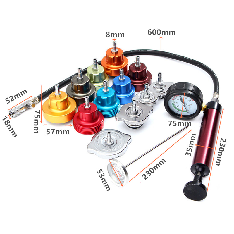 14pcs-Radiator-Pressure-Tester-Pump-Leak-Cooling-System-Checker-Aluminum-Adapter-1426236