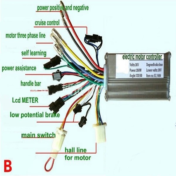 24V36V48V250W350W-Motor-Brushless-Controller-Lcd-Display-Front-Light-For-E-bike-Bicycle-MTB-Model-B-1031681