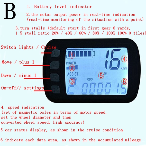 24V36V48V250W350W-Motor-Brushless-Controller-Lcd-Display-Front-Light-For-E-bike-Bicycle-MTB-Model-B-1031681