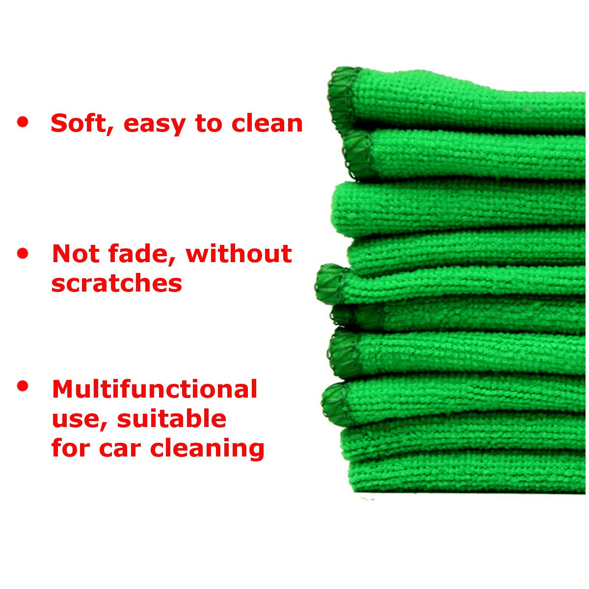 10pcs-Soft-Cleaning-Cloth-Green-Micro-Fiber-Car-Care-Duster-Towel-29x29cm-1344248