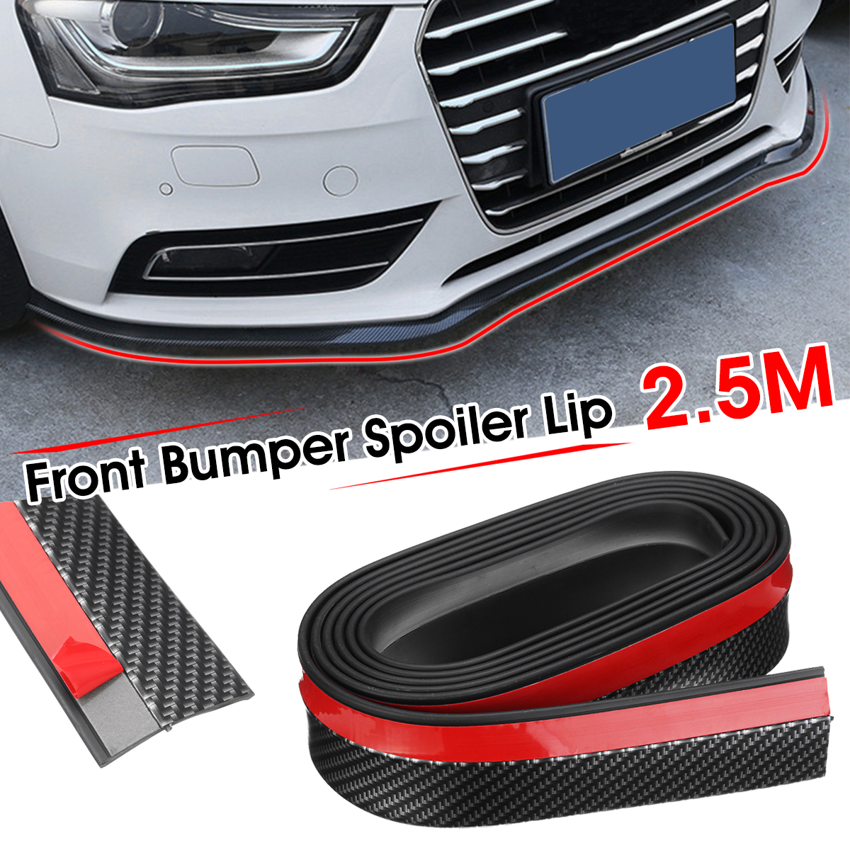 25M-Carbon-Fiber-Color-Car-Front-Bumper-Spoiler-Lip-Splitter-Protector-Auto-Trim-Sticker-Universal-1386107