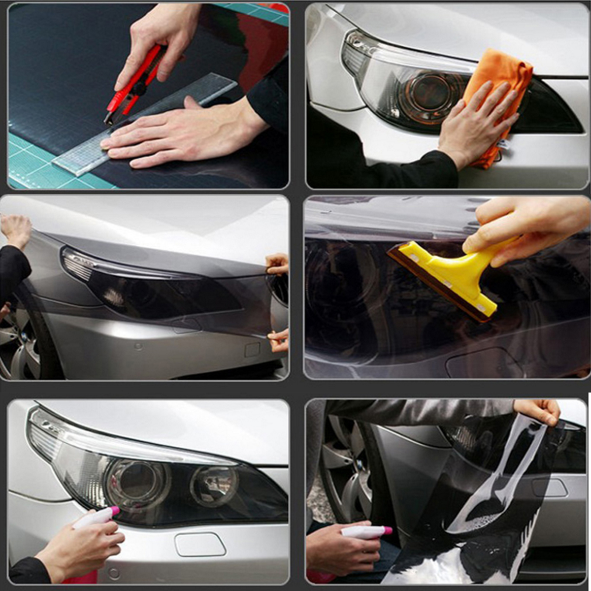 Light-Black-Car-Headlight-Taillight-Vinyl-Tint-Film-Fog-Light-Protection-Sheet-Sticker-30X210cm-DIY-1422804