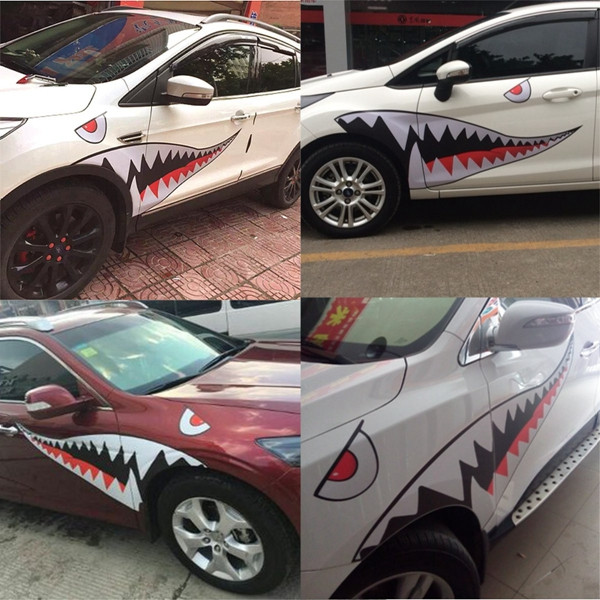 150cmx50cm-Shark-Month-Teeth-Vinyl-Sticker-Car-Body-Exterior-Scratch-Cover-Decal-Waterproof-1103411
