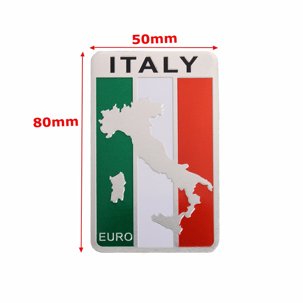 Car-Stickers-Italy-Flag-Map-Badge-Aluminum-Emblem-Decoration-Decal-8x5cm-1115899
