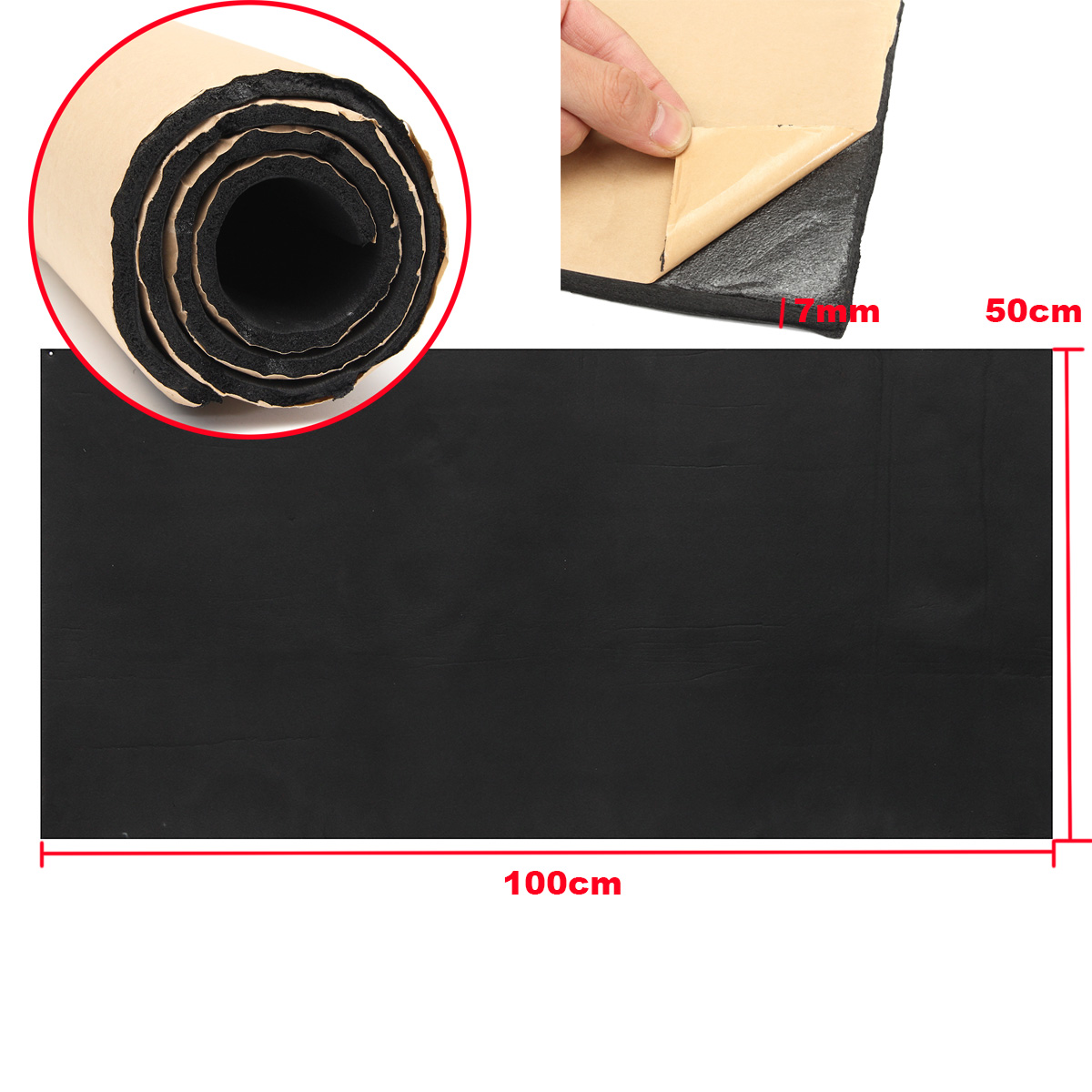 7mm-Car-Sound-Proofing-Deadening-Insulation-Closed-Cell-Foam-50X100CM-1132118