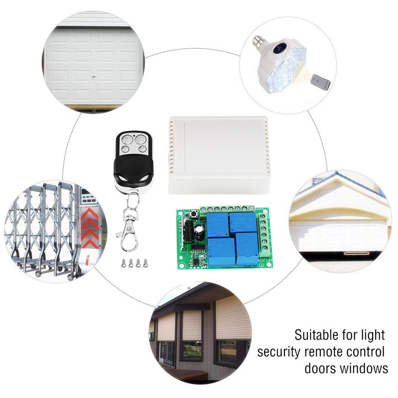 2pcs-12V-4-Way-Button-Wireless-Remote-Control-Switch-Relay-Receiver-Garage-Shutter-Door-Access-LED-L-1424384