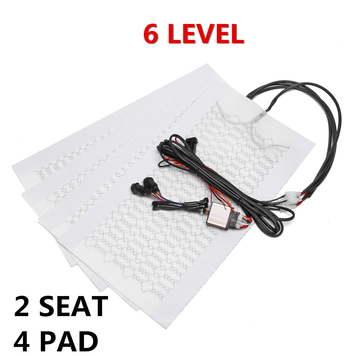 12V-6-Level-Carbon-Fiber-Car-Seat-Heating-Pads-Cushion-Round-Switch-Kit-Warmer-Mat-Universal-1386626