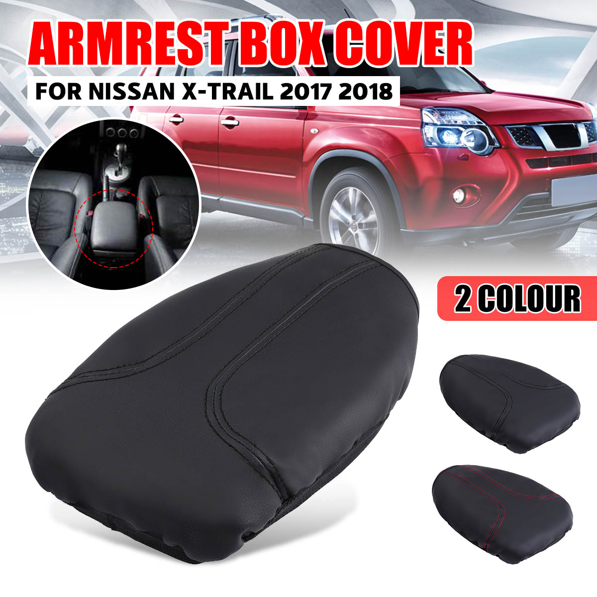 PU-Leather-Car-Console-Center-Arm-Rest-Cover-Cushion-for-Nissan-X-Trail-17-18-1401017