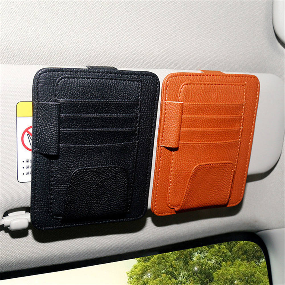 PU-Leather-Car-Sun-Visor-Glasses-Clip-Card-Pen-Holder-Storage-Driver-License-Package-1404348