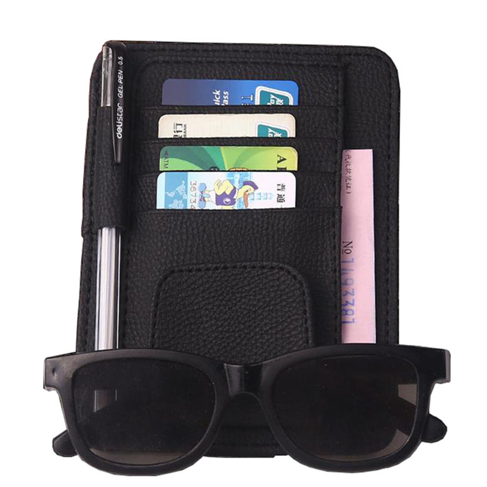 PU-Leather-Car-Sun-Visor-Glasses-Clip-Card-Pen-Holder-Storage-Driver-License-Package-1404348