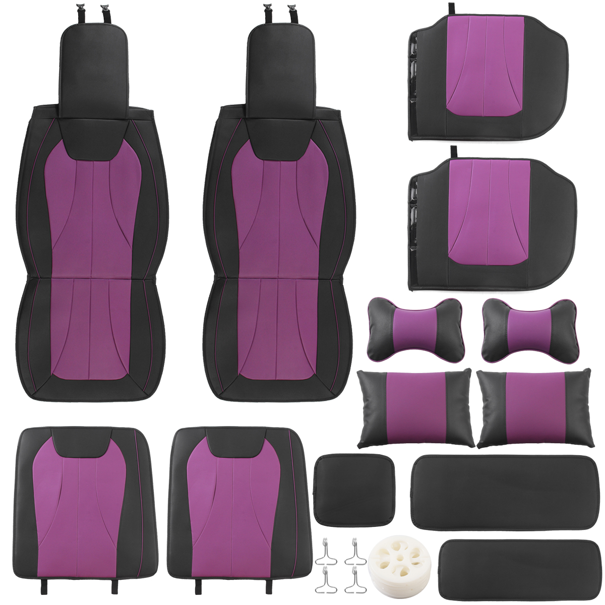 13PCS-PU-Leather-Car-Seat-Cover-Full-Set-Front-Rear-with-Pillow-Waist-Cushion-Universal-for-5-Seats-1327842