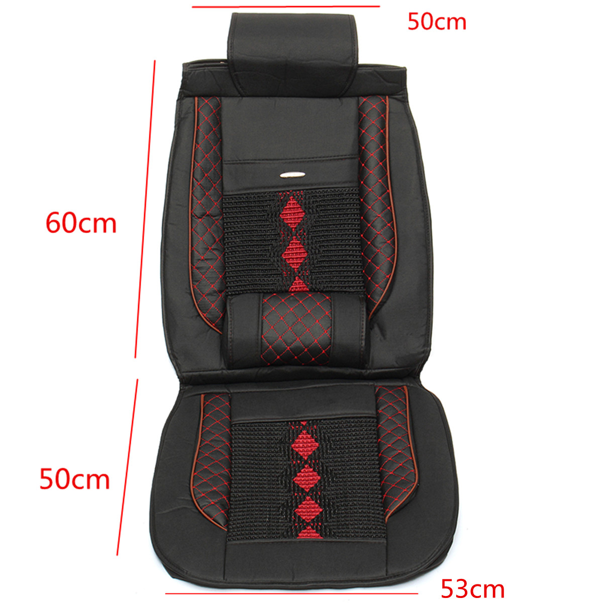 1Pcs-PU-Leather-Car-Front-Seat-Cover-Cushion-w-Ice-Silk-BlackBeige-Universal-1360034