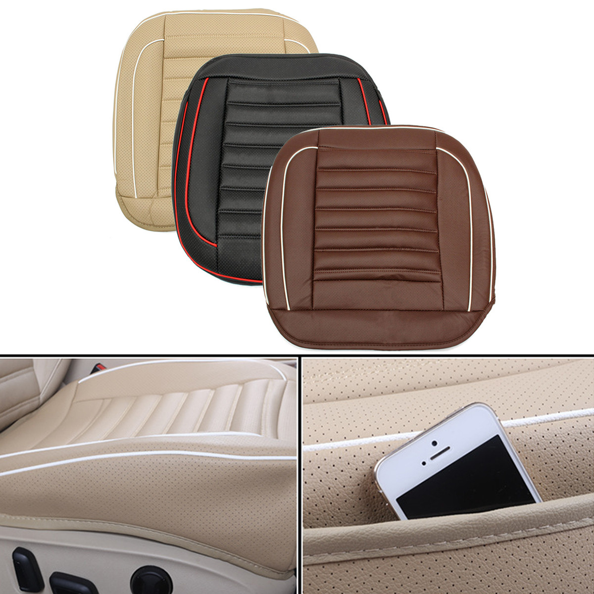 50x52cm-Car-Seat-Cover-PU-Leather-Auto-Chair-Cushion-Mat-Buckwhear-Shell-Filling-1Pcs-Universal-1274654