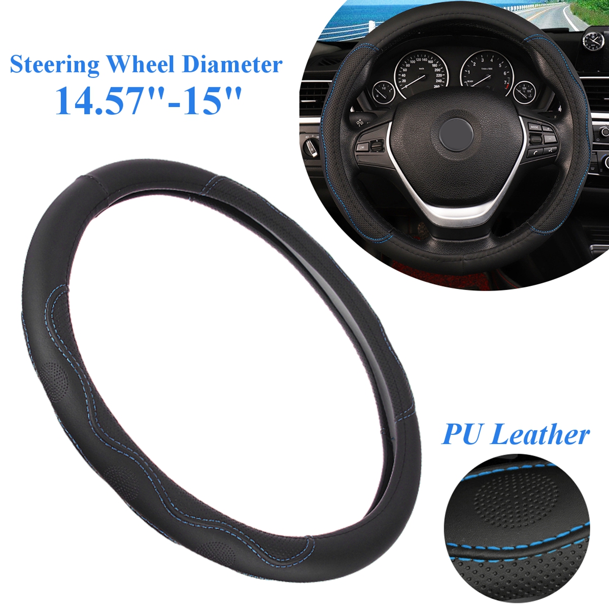 37-38cm-Car-Steering-Wheel-Covers-PU-Leather-for-ToyotaHondaNissanMazda-1316054