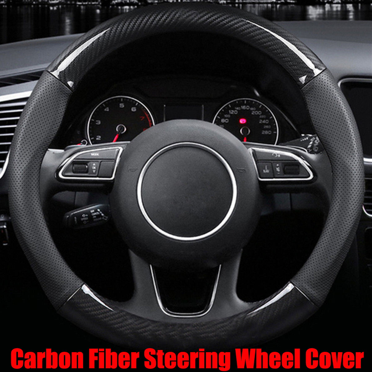 38cm-Carbon-Fiber-Leather-Stitching-Car-Steering-Wheel-Covers-Anti-Slip-Black-Universal-1366514