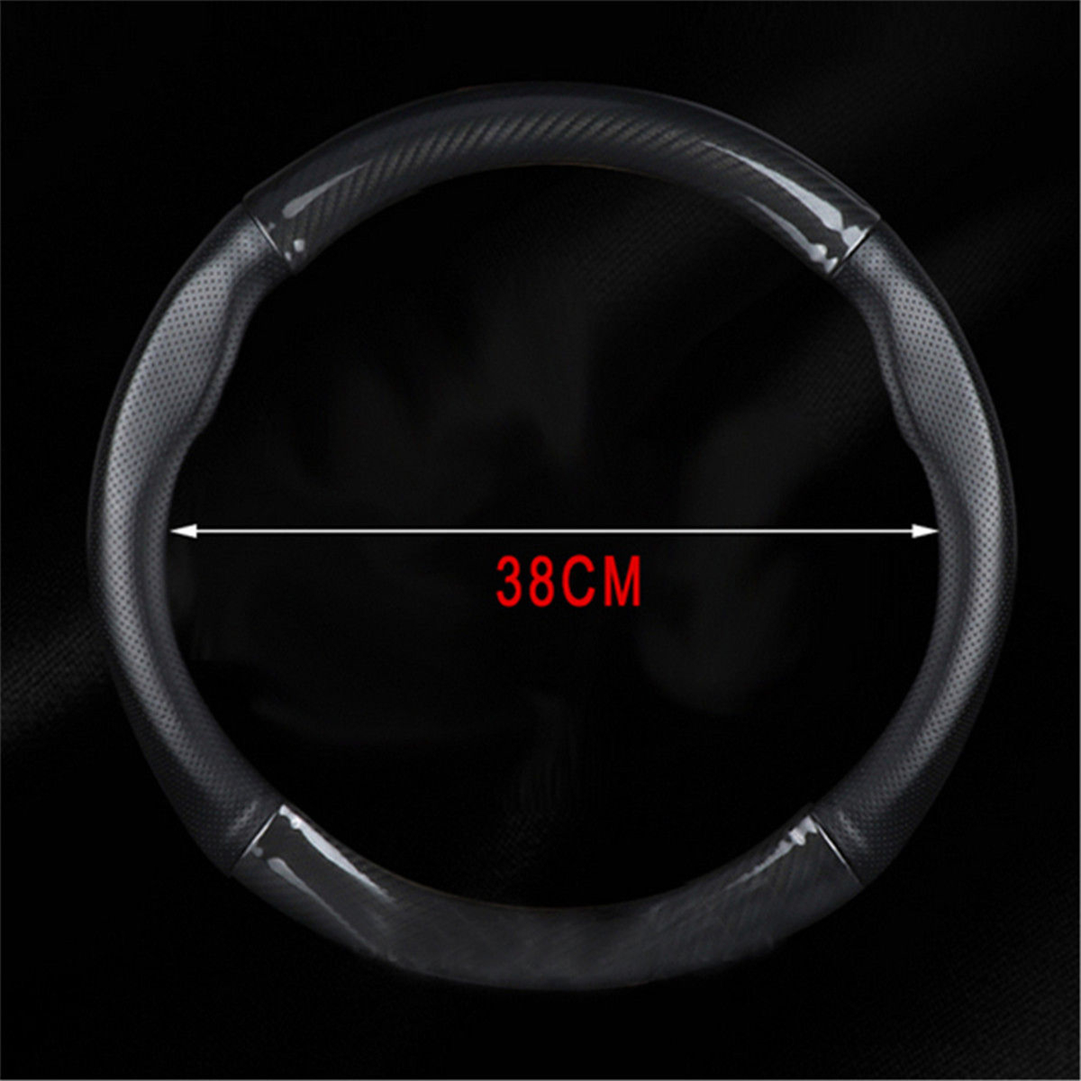 38cm-Carbon-Fiber-Leather-Stitching-Car-Steering-Wheel-Covers-Anti-Slip-Black-Universal-1366514