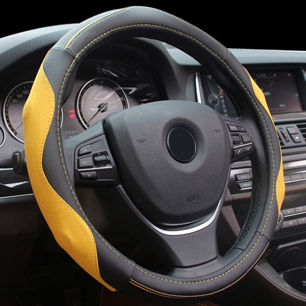 38cm-Leather-Car-Auto-Steel-Ring-Wheel-Glove-Cover-Multicolor-997366