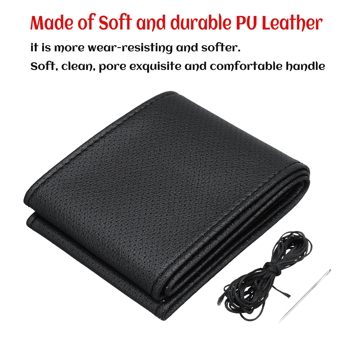 DIY-Car-Steering-Wheel-Covers-PU-Leather-Protector-with-Needle-and-Thread-37-38cm-Universal-1428768